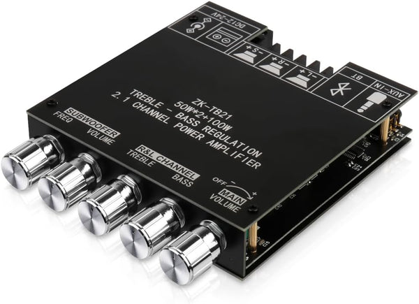 Bluetooth Audio Amplifier Board, ZK-TB21 2.1CH 50W x 2 +100W Subwoofer Power