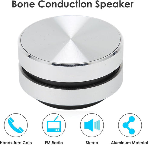 FOSA Mini Bluetooth Speaker - Bone Conduction, Stereo Magnetic Portable Speaker, Supports FM Radios (Silver)