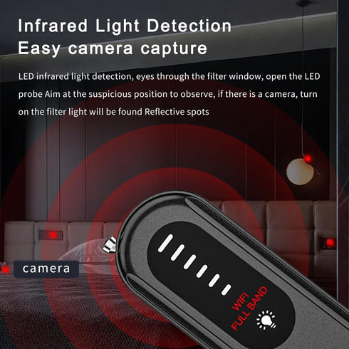 Hidden Camera Detector, Spy Camera Finder, Bug Detector, Portable Anti Spy for Office, Hotels, Airbnb