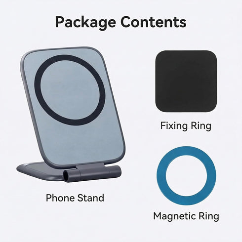 TATREBCRE Magnetic Phone Holder for Car, Ultra-Thin Adjustable Mobile Phone Stand, Foldable Anti-Shake Magnetic Suction