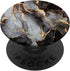 Black and White Faux Marble with Gold Accent PopSockets Standard PopGrip