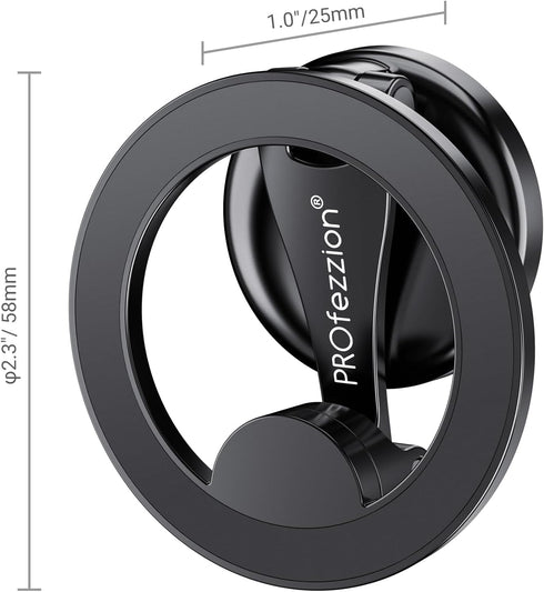 PROfezzion Magnetic Car Phone Mount, 2 x 180 Folding & Double 360 Rotating, for iPhone 15/14/13/12 Series, 2023