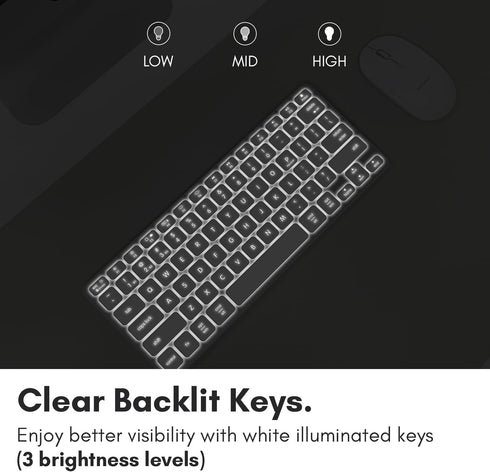 Macally Backlit Bluetooth Keyboard, Small Wireless Keyboard for MacBook Pro/Air, iMac