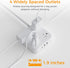 Long Flat Extension Cord 15 ft with TESSAN Surge Protector Power Strip and 4 Outlets