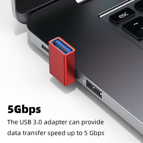 AreMe 90 Degree USB 3.0 Adapter 2 Pack, Up and Down Angle USB A Male to Female Converter for PC, Laptop, Charger