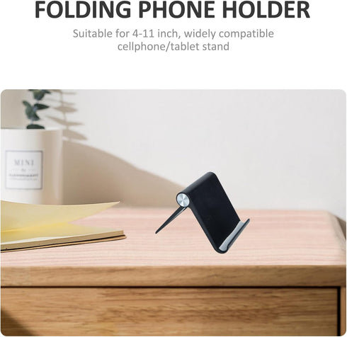 BETOOKY Adjustable Mobile Phone Stand and Tablet Holder for Desk Use, Foldable Compact Desktop Cell Phone Bracket