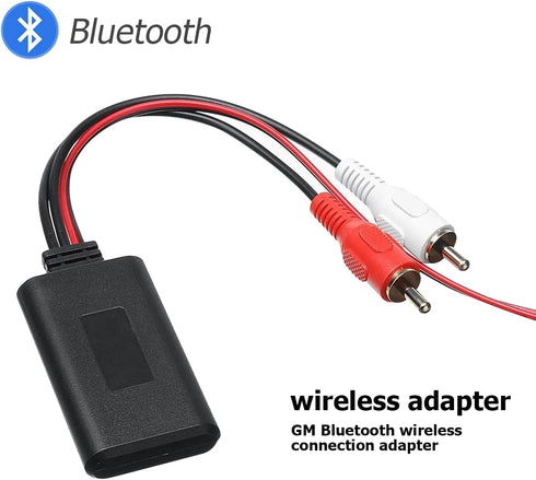 Car Universal Wireless Bluetooth Cable Adapter, 2 RCA Aux Audio, Car Radio Connector Input, 12V Stereo Wireless Play
