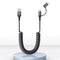 USB-C and Lightning Cable 2 in 1 Combo, MFi Certified, Short Coiled iPhone Car Charger Cord for Apple Carplay & Android