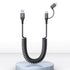 USB-C and Lightning Cable 2 in 1 Combo, MFi Certified, Short Coiled iPhone Car Charger Cord for Apple Carplay & Android