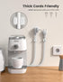 3-in-1 Cord Organizer Spring Clip Holder, Lamicall Small Desk Cable Organizer Clips, 3Pcs (White)