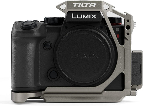Tilta Half Camera Cage Compatible with Panasonic S5 II/IIX/G8 II, Titanium Gray, Mount Accessories via NATO Rail