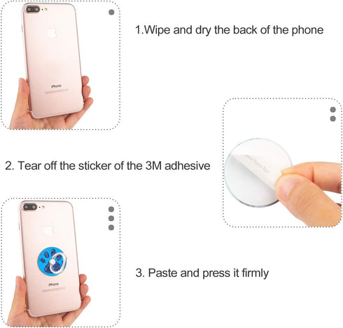 Bonoma 3 Pack Dog Paws Phone Ring Stand, 360 Degree Rotation Finger Grip Holder for Smartphones and Tablets