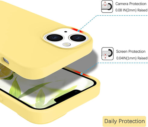 GUAGUA 13 6.1 Inch 13, Compatible with iPhone Case Liquid Silicone Soft Gel Rubber Slim Thin Microfiber Lining Cushion