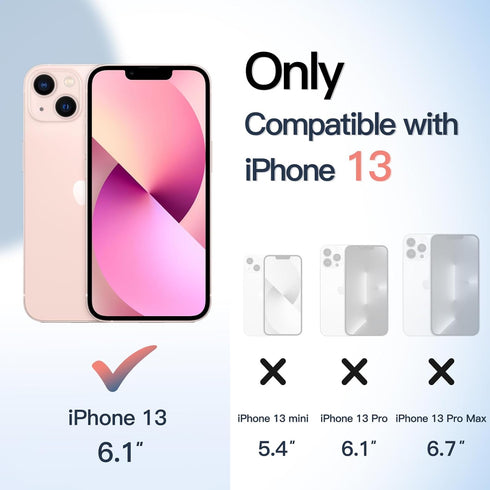 JETech Case for iPhone 13 6.1-Inch, Shockproof Phone Bumper Cover, Solid Color Matte TPU Frame, Anti-Scratch Clear Back (Pink)