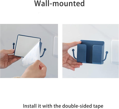 4Pcs Wall Mount Phone Holder, Adhesive Wall Phone Mount Charging Stand and Remote Control Stand for Home and Office