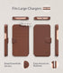 Compatible iPhone 13 Pro Max Wallet Case with Card Holder - Slim Durable Faux Leather Flip Cell Phone Case - Caramel