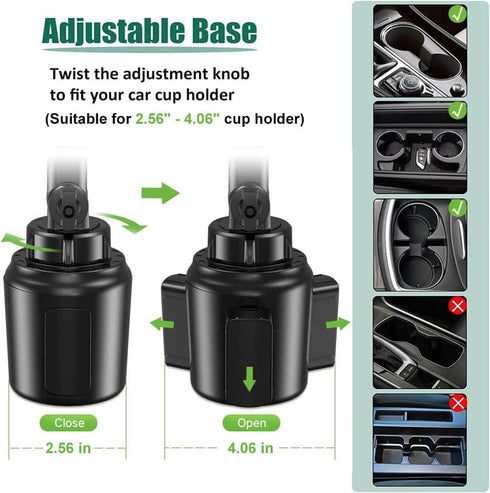 Magnetic Car Cup Holder Phone Mount for MagSafe, 2 Pack Cell Phone Mount for Car Cup Holder & Air Vent for iPhone 15 14