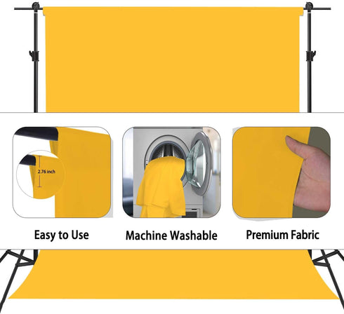 TERSUM 5x7ft Yellow Photo Backdrop, Photo Booth Portrait Photography Backdrops, Studio Yellow Backdrop for Photoshoot