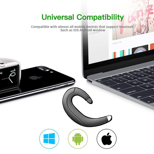 Ear Hook Bluetooth Headphone V5.0 with Mic, Lightweight Single Ear Wireless Headset for Android/iPhone