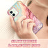 Btscase iPhone 12 Case: Heavy Duty Three Layer Marble Shockproof Rugged Hard PC + Soft TPU Bumper Cover - Rose Gold