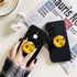 Expandible Collapsible Clear Crystal Glitter Mobile Phone Grip Stand Holder for Smartphones & Tablets (Sunflower