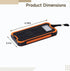 wkao 10000Mah, Solar Power Bank Orange, Dual USB Output, Shockproof & Dustproof with Led Flashlight & Carabiner