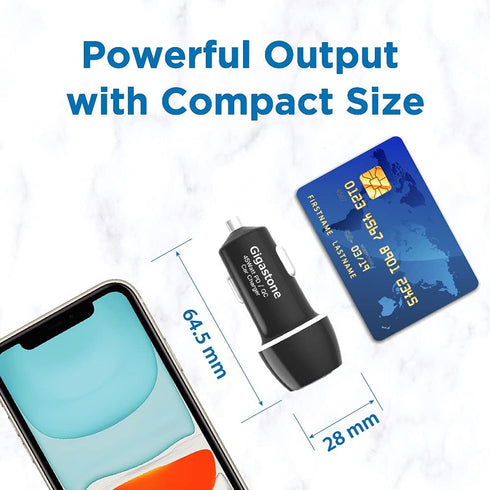 Gigastone 45W/6A Fast USB C Car Charger Adapter, PD3.0 & QC3.0, Dual Port, Super Mini, Compatible with iPhone