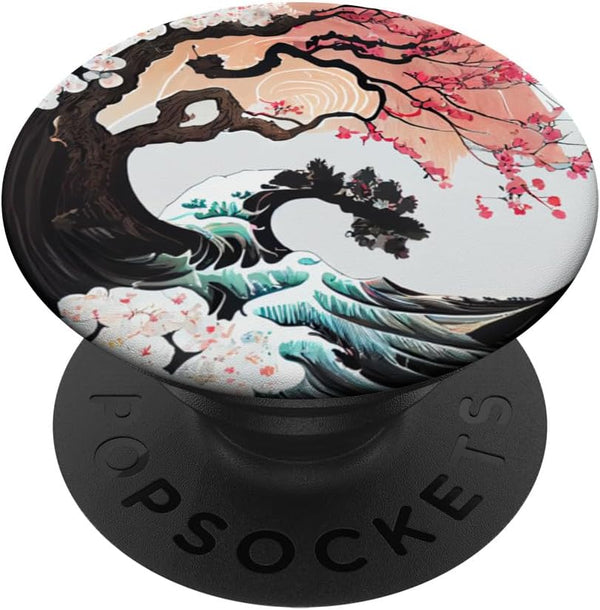 Great Wave Bonsai Cherry Blossom PopSockets Standard PopGrip