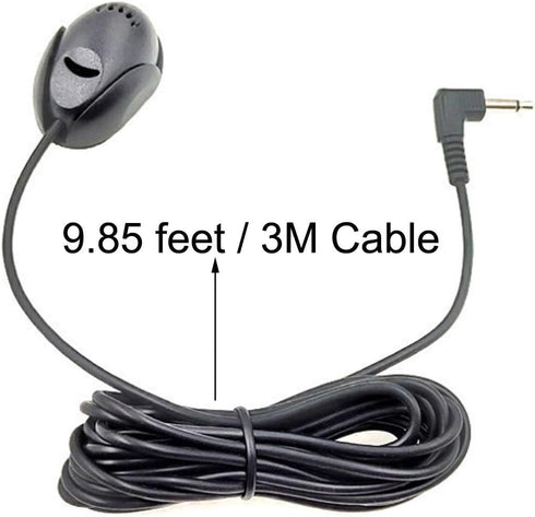 3.5mm Car Microphone with 9.85 Feet Assembly Cable for Bluetooth Enabled Stereo, Radio, GPS and DVD