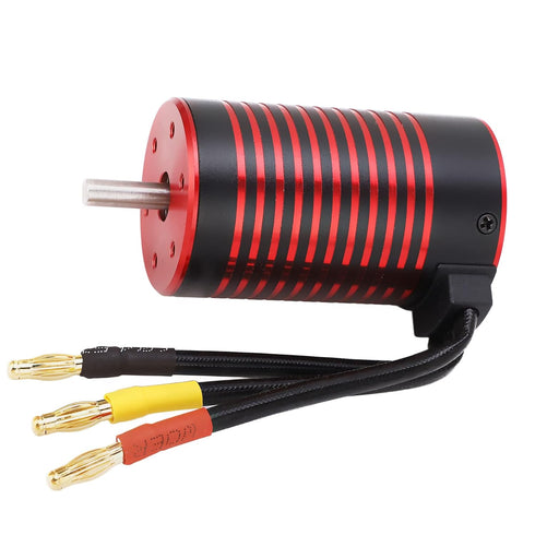 4 3660 1/8 1/10 (4200KV) RC Car Brushless Motor, Aluminum Alloy Poles Brushless Motor Upgrade Parts for Remote Control