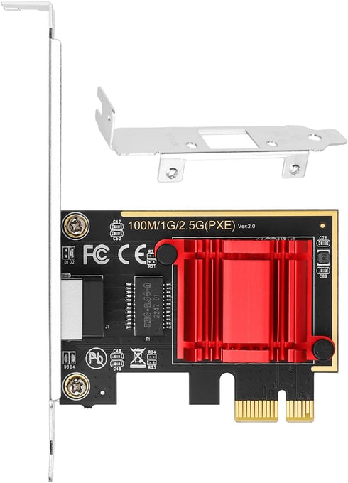 2.5Gb PCIe Network Adapter Realtek RTL8125B, 2500/1000/100Mbps Gigabit Ethernet Card RJ45 LAN Port for Gaming/Office, Wake on LAN, Support PXE for Windows/Linux/MAC