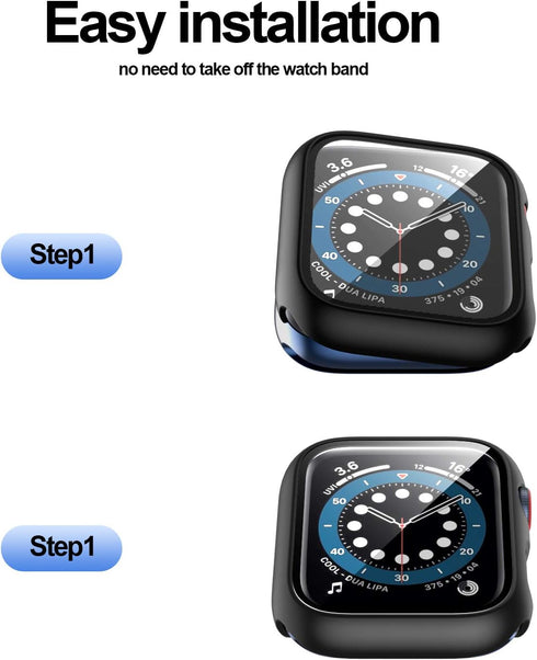12 Pack Case with Tempered Glass Screen Protector for Apple Watch Series 10 42mm, Full Matte Leopard PC Cover