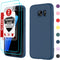 LeYi Samsung S7 Case with 2 Pack Tempered Glass Screen Protector, Liquid Silicone Slim Rubber Cover, Blue