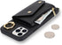 iPhone 12/12 Pro Case with Card Holder and Strap, Zipper Pocket, Crossbody Lanyard, Cute Wallet Case for Women (Black,