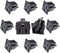 Panel Mount Outlet Power Socket, 10Pcs US Plug 3 Pins AC 15A 125V Female Connectors Adapter, Black