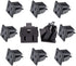 Panel Mount Outlet Power Socket, 10Pcs US Plug 3 Pins AC 15A 125V Female Connectors Adapter, Black
