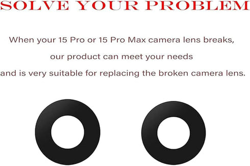 3pcs/Set Camera Lens Replacement for iPhone 15 Pro Max 6.7 inch, Rear Glass Replacement with Pre-Installed Adhesive +