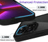 oakxco Thin Slim Clear Case for iPhone 13 Pro - Transparent Hybrid Hard Shell & Soft Silicone Rubber Bumper, Black