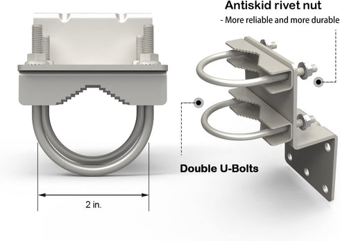 Technical Pole Mount Accessory for Outside Antenna, Stronger Structure with Double U-Bolts