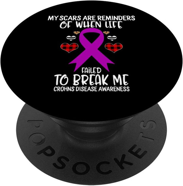 Crohns Disease Awareness Warrior Scars Reminders - PopSockets Swappable PopGrip