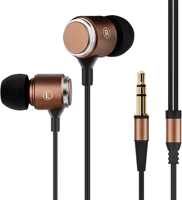 Long Cord Wired Earbuds for TV - Noise-Isolating Bass Earbuds Without Microphone, Extra Comfort, Corded Length.