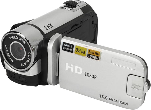 Zopsc 1080P, 16MP, 16X 2.4 Inch Digital Video Camera, Zoom, Rotatable Screen, Fill Light, Camcorder for Vlogging