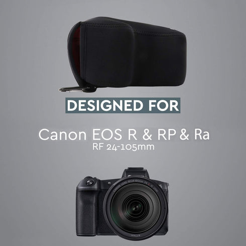 MegaGear MG1556 Ultra Light Neoprene Camera Case for Canon EOS Ra, RP, R (24-105mm) - Black