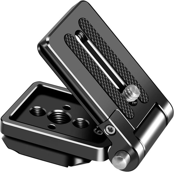 VEETALEE Foldable Camera L Bracket,Tripod Quick Release Plate, Aluminum Vertical Horizontal Switching Mount