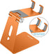 OMOTON Adjustable Cell Phone Stand, Aluminum Desktop Cellphone Stand with Anti-Slip Base and Convenient Charging Port