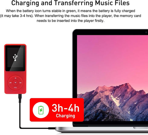 arungo MP3 128GB 5.2 1.8 inch Player with Bluetooth Portable HiFi Lossless Sound Mini Music Player Voice Recorder
