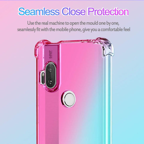Motorola One Hyper Case - Clear Cute Gradient Slim Anti Scratch TPU Cover, Shockproof Protective Case for Moto One Hyper