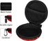 SAVORI Earphone Case - Bling Rhinestone Crystal Portable Headphone Organizer Pouch Bag with Carabiner, 1 Pack (Red)