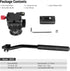 NEEWER Fluid Tripod Head with Handle, Aluminum Alloy Panorama Drag Pan Tilt Head, Max Load: 3kg/6.6lb, GM23 Red