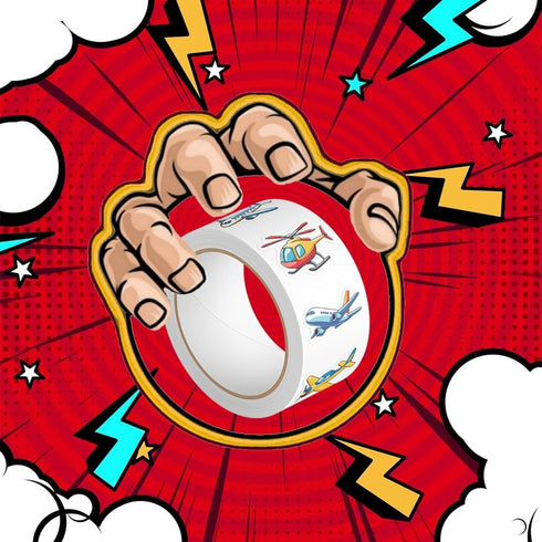 Miaasfjk 500Pcs Cartoon Airplane Sticker Roll Colorful Aircraft Labels Waterproof Planes Funny Graffiti Decals